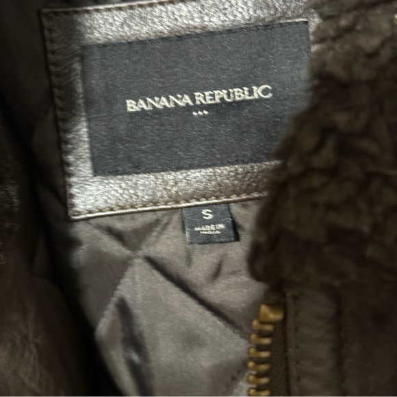Banana Republic Factory Men’s Aviator Bomber Leather Jacket - Picture 7 of 8